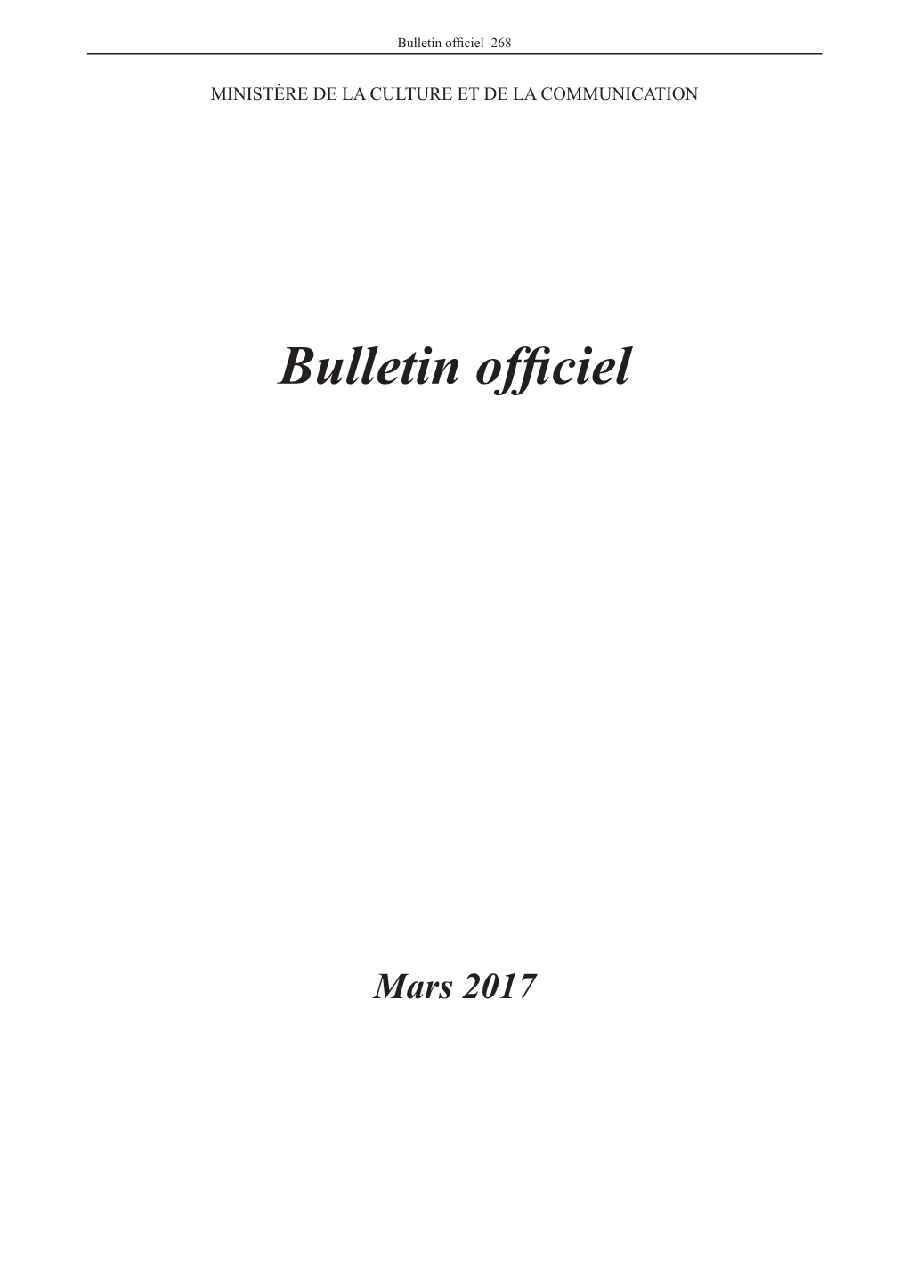 Bulletin Officiel 268