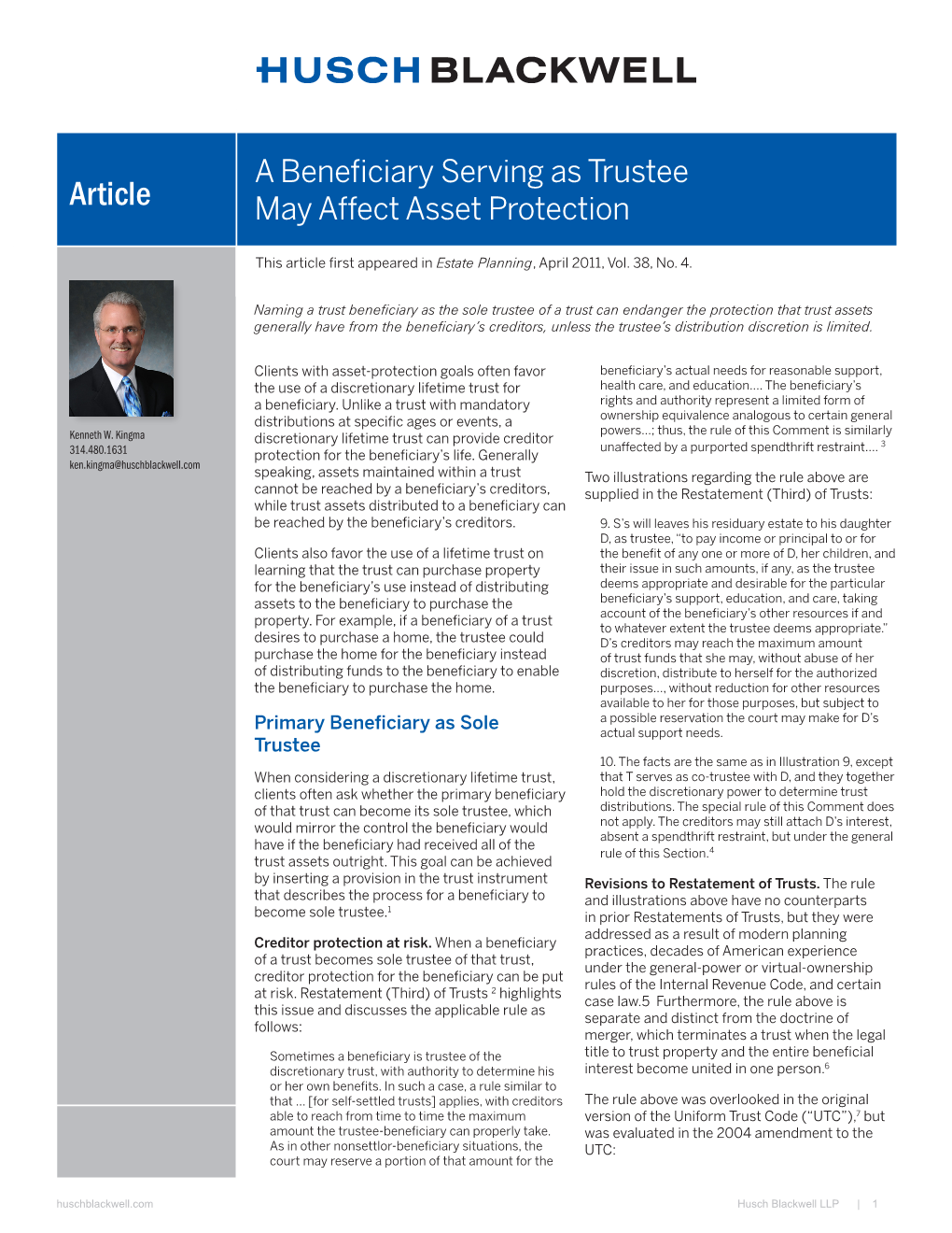 A Beneficiary Serving As Trustee May Affect Asset Protection