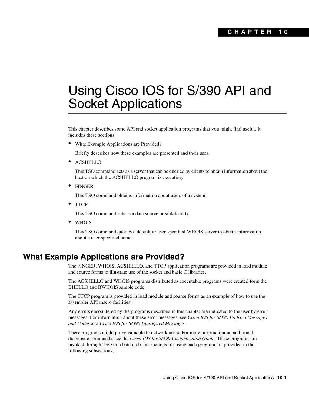 Using Cisco IOS for S/390 API and Socket Applications