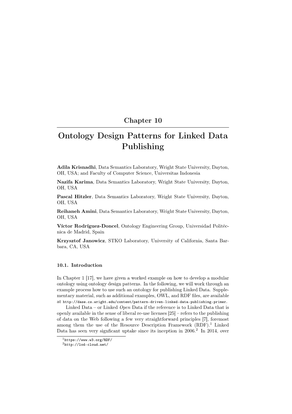 Ontology Design Patterns for Linked Data Publishing