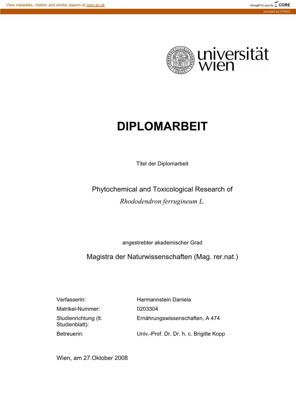 Diplomarbeit