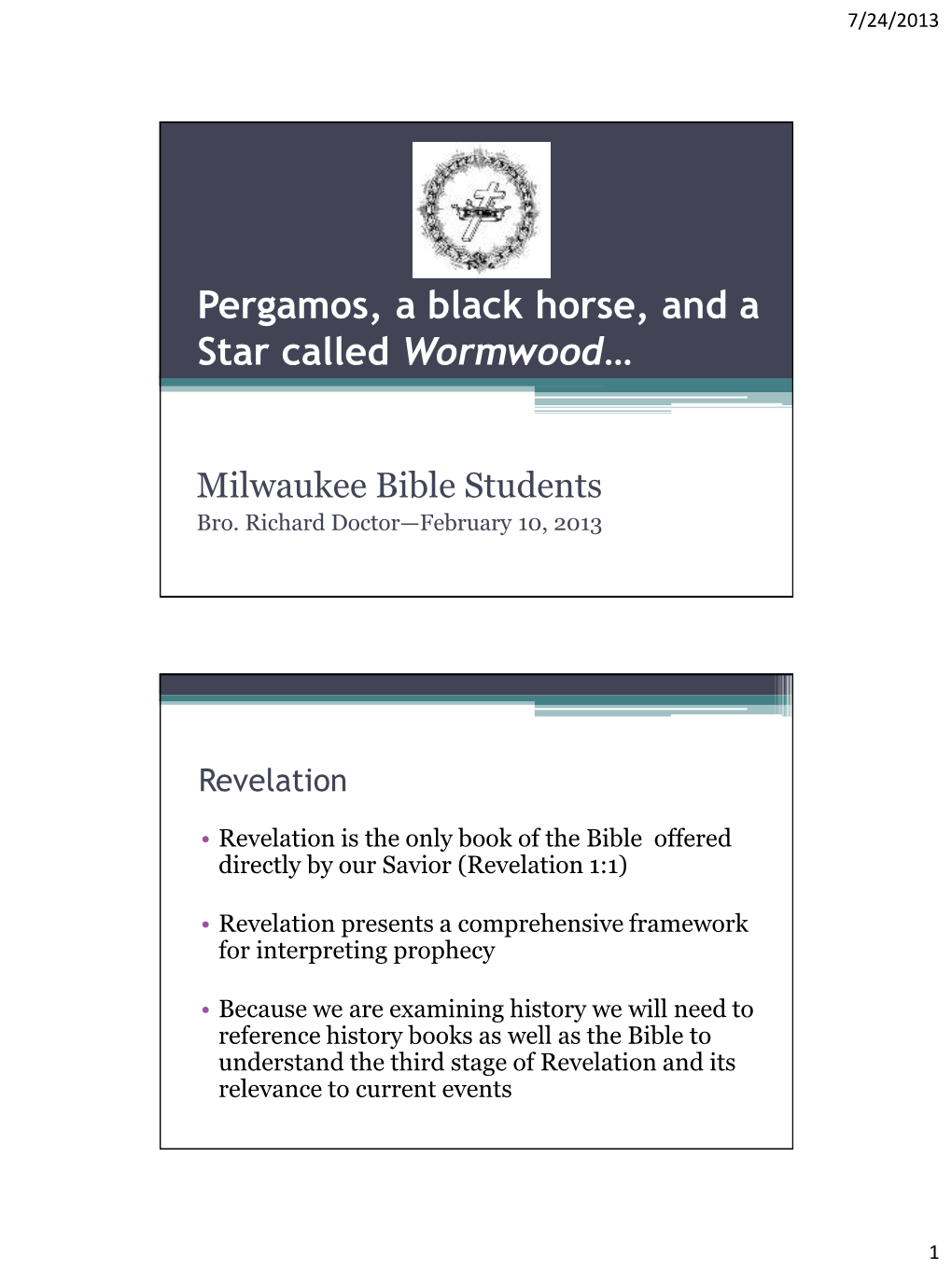 Star Called Wormwood…