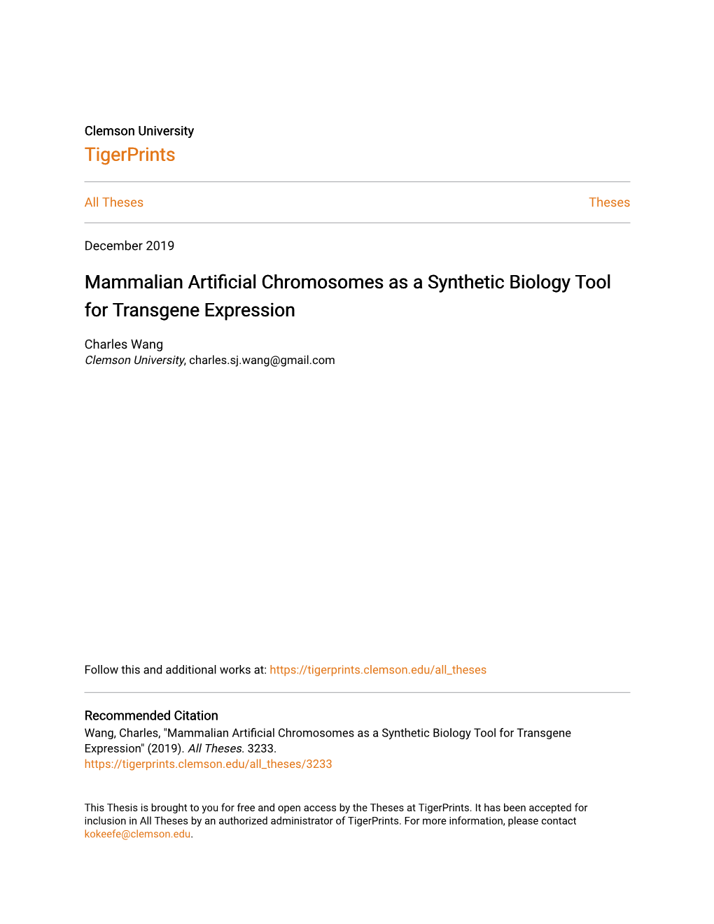 Mammalian Artificial Chromosomes As a Synthetic Biology Tool for Transgene Expression