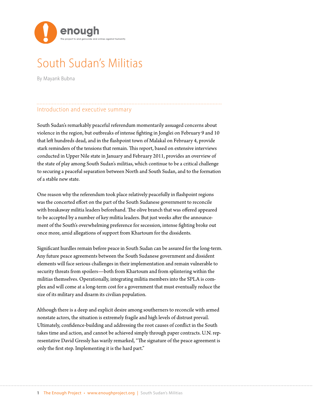 South Sudan's Militias