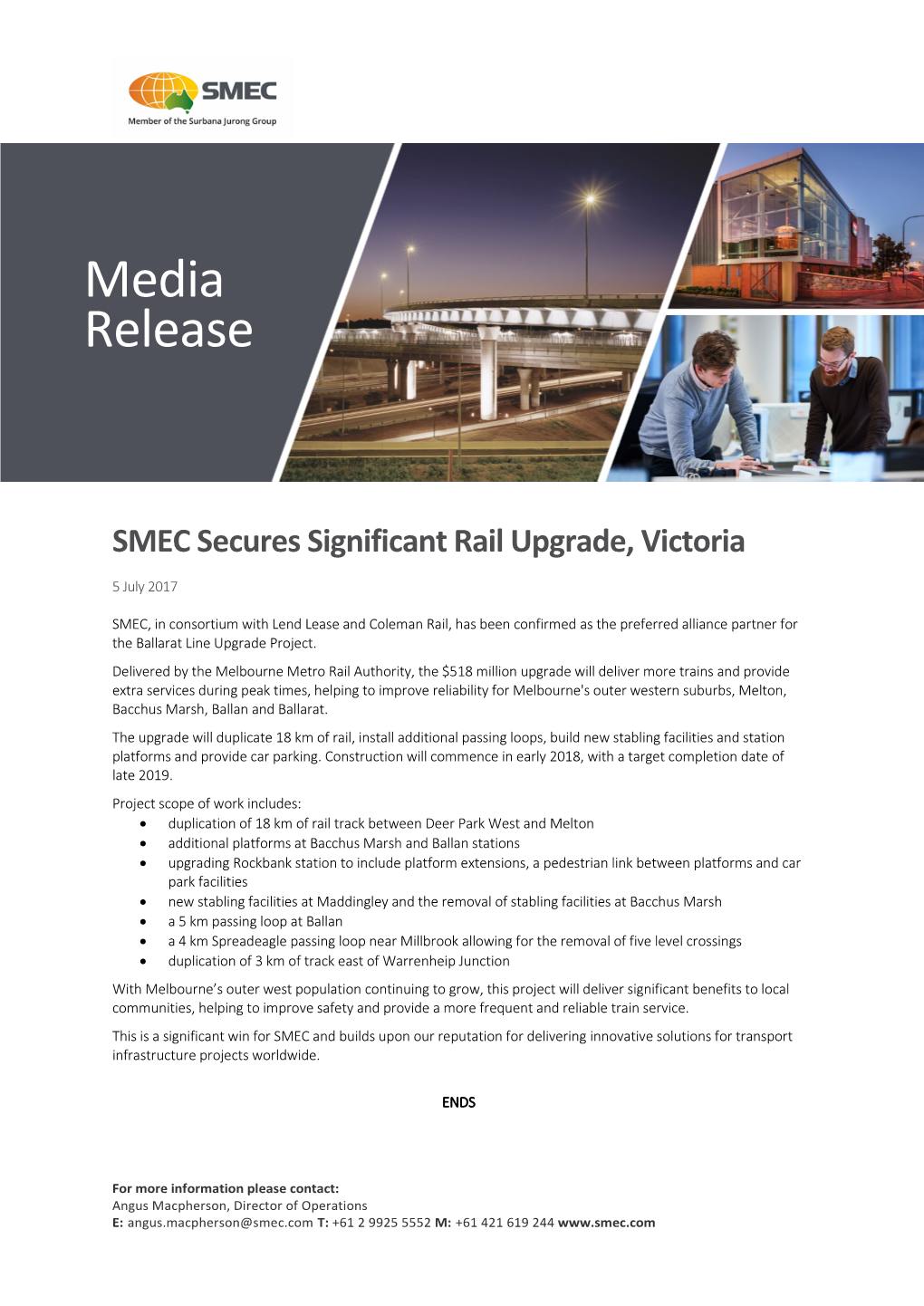 SMEC Secures Significant Rail Upgrade, Victoria