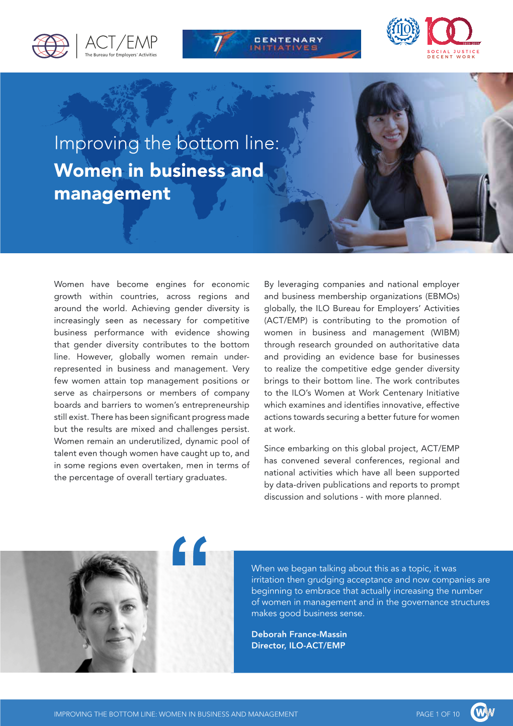 Improving the Bottom Line: Women in Business and Management.Pdf