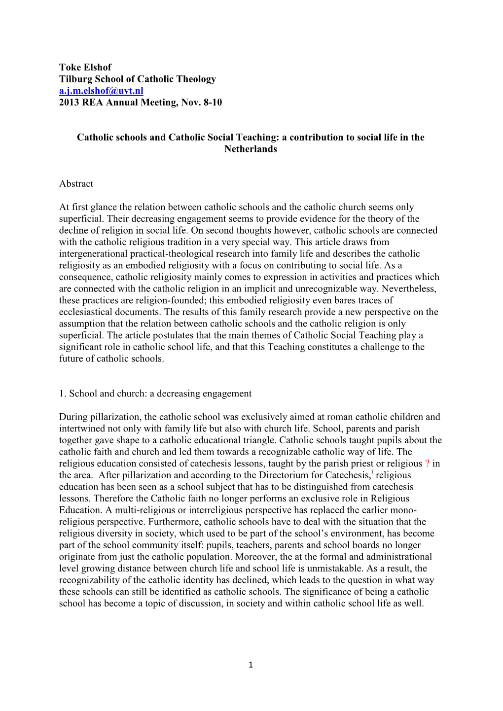 Catholic Schools and the Catholic Social Teaching