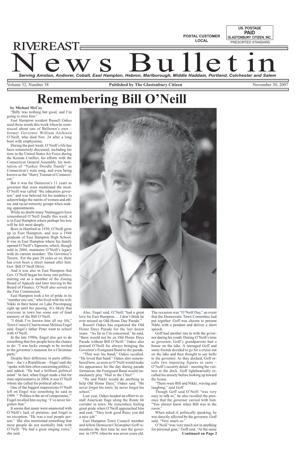 Remembering Bill O'neill