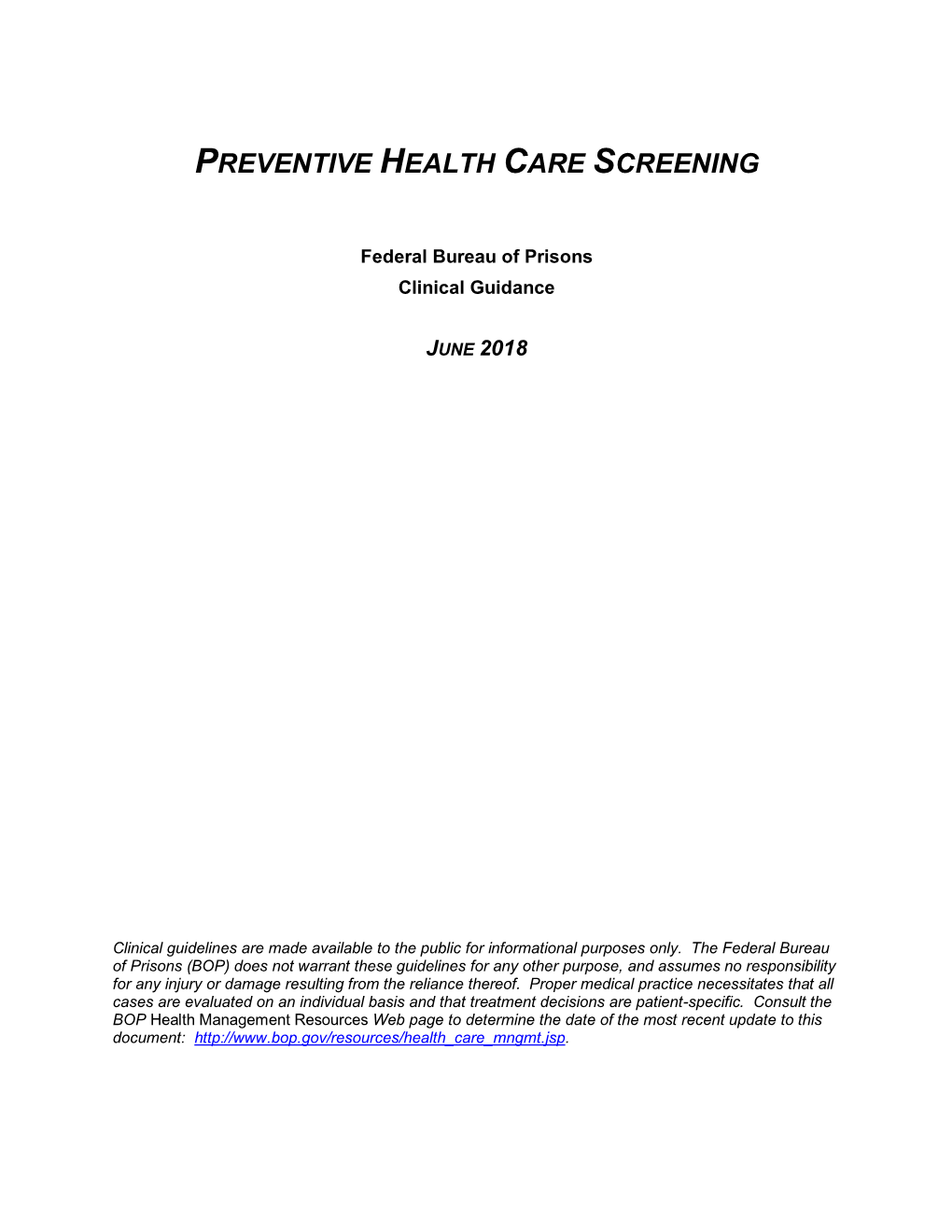 Preventive Health Care Screening