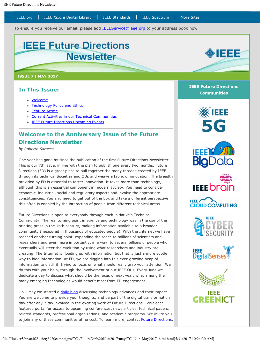 IEEE Future Directions Newsletter