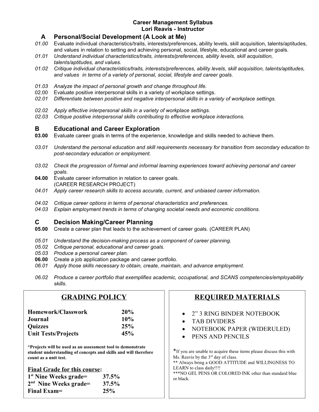 6145 Career Management Syllabus