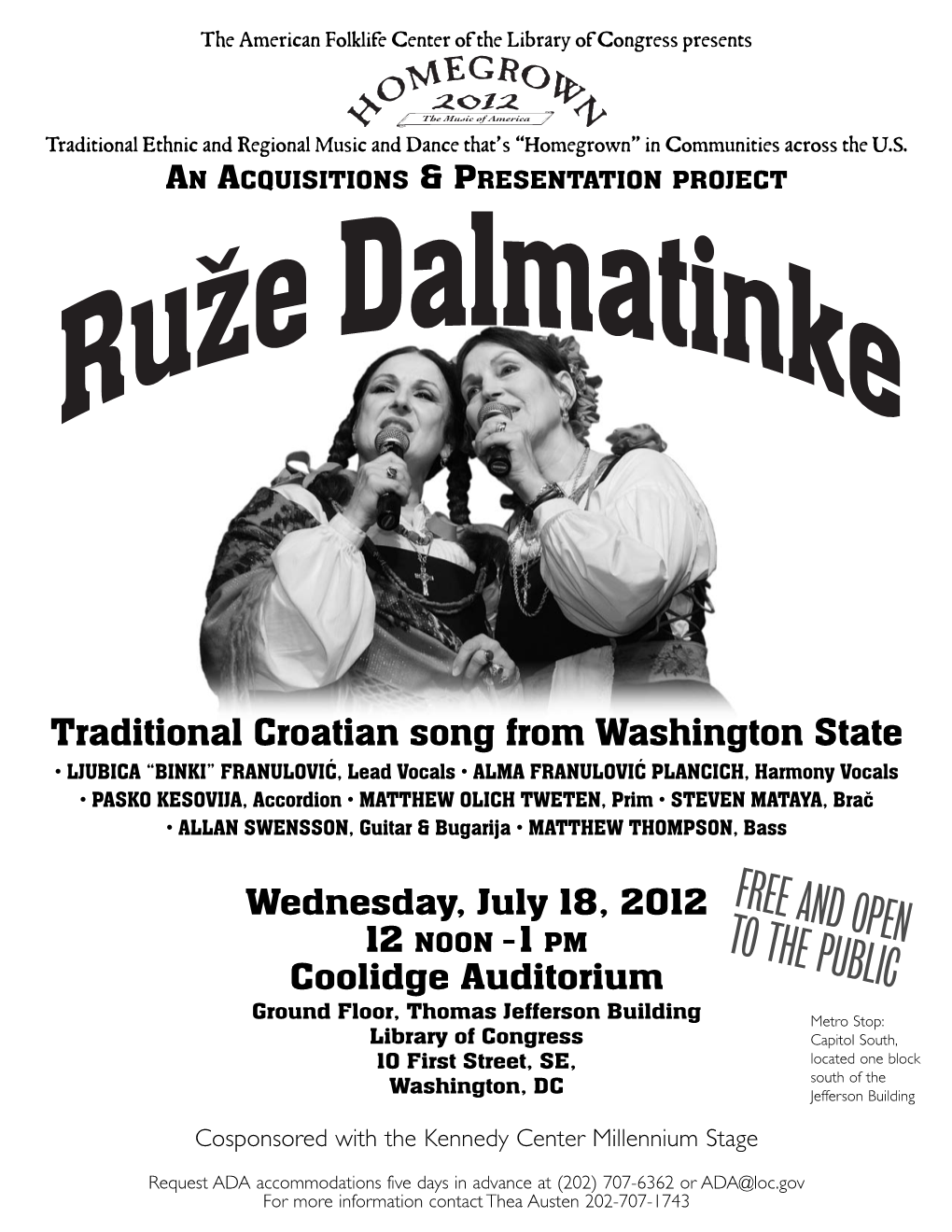 Ruže Dalmatinke Homegrown Concert Flyer