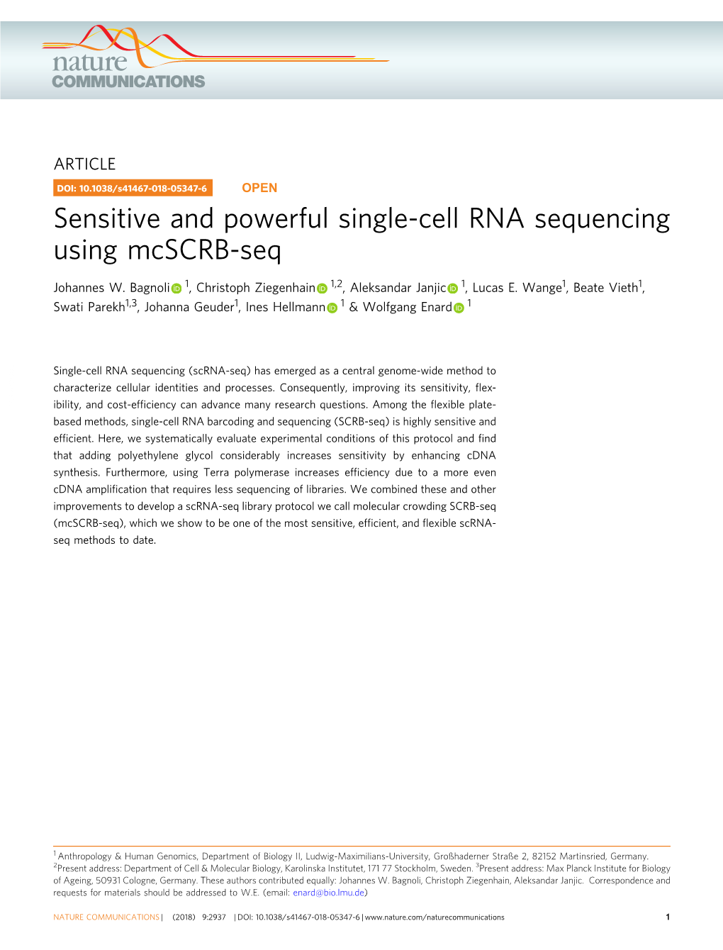 Sensitive and Powerful Single-Cell RNA Sequencing Using Mcscrb-Seq