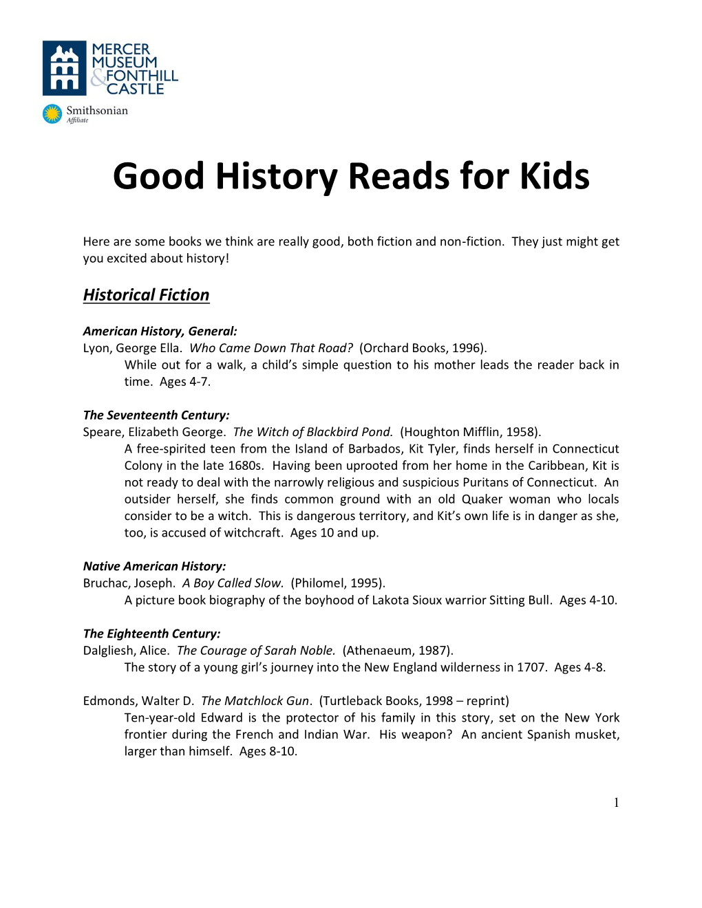 Good History Reads for Kids