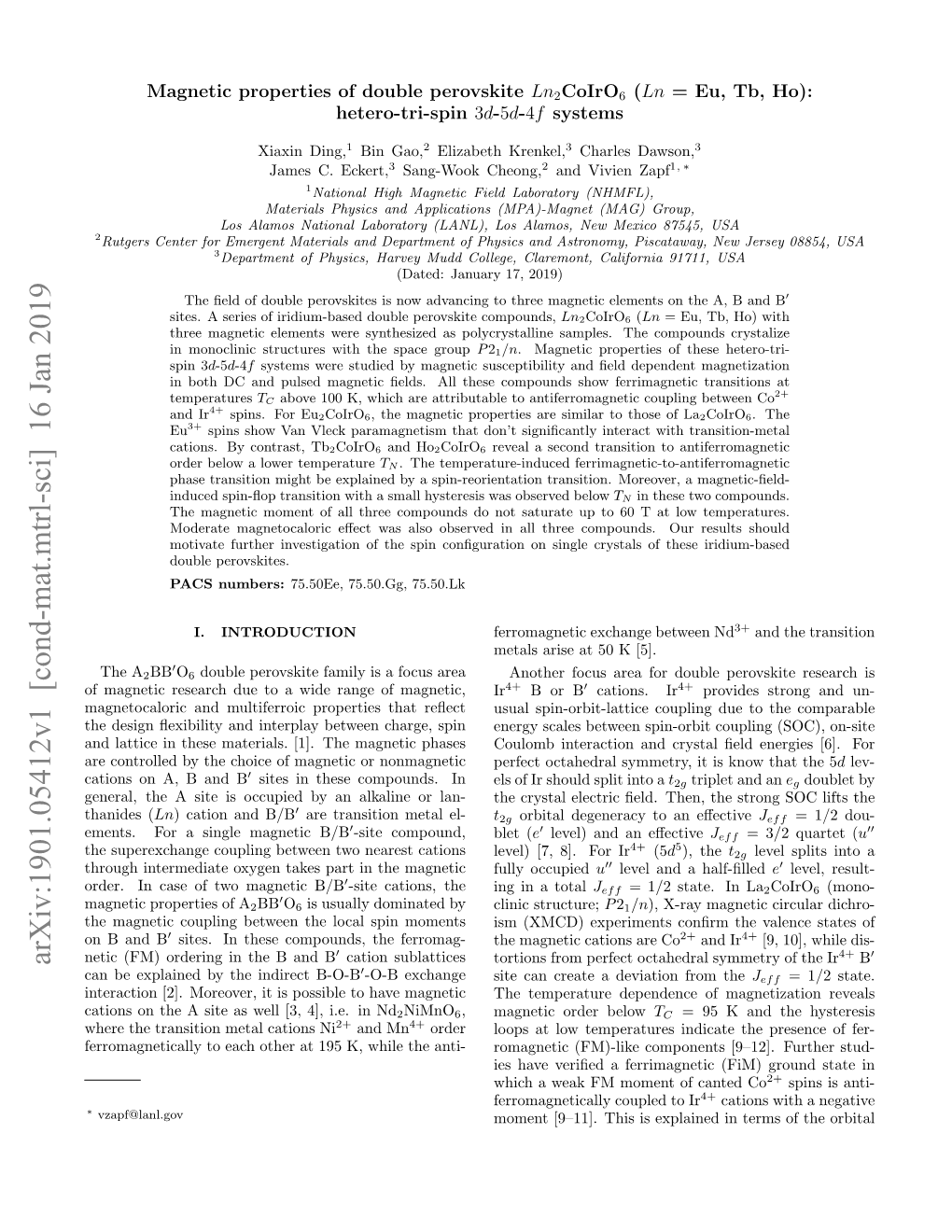 Arxiv:1901.05412V1 [Cond-Mat.Mtrl-Sci] 16 Jan 2019