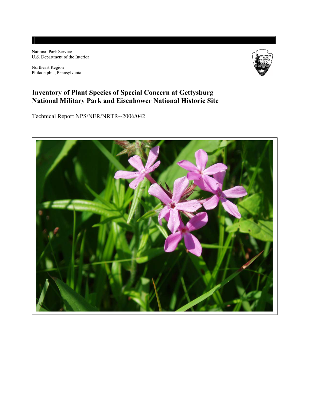 Inventory of Plant Species of Special Concern at Gettysburg National Military Park and Eisenhower National Historic Site
