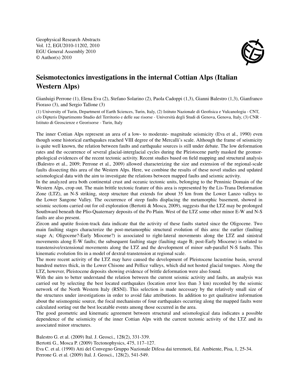 Seismotectonics Investigations in the Internal Cottian Alps (Italian Western Alps)