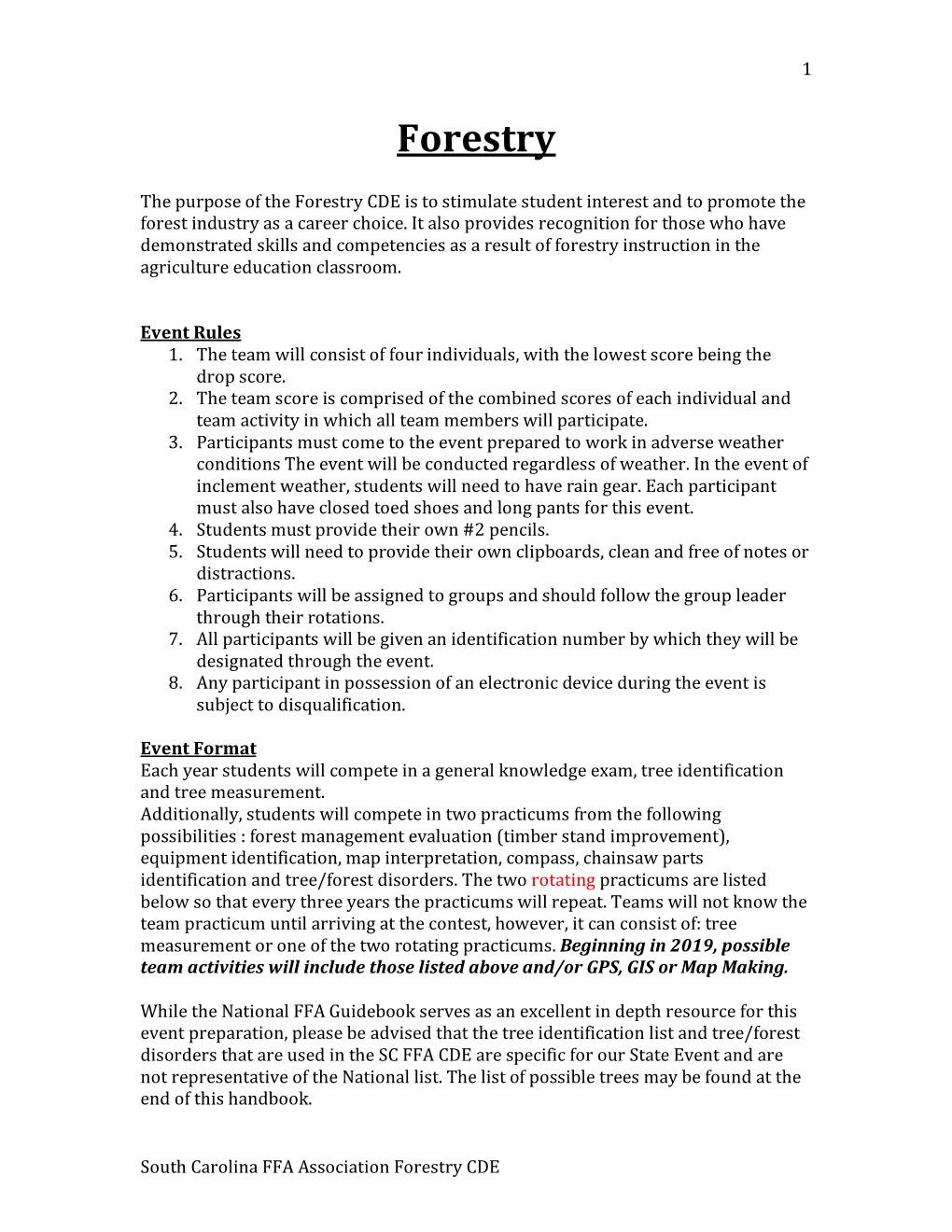 SC FFA Forestry CDE Handbook (PDF)