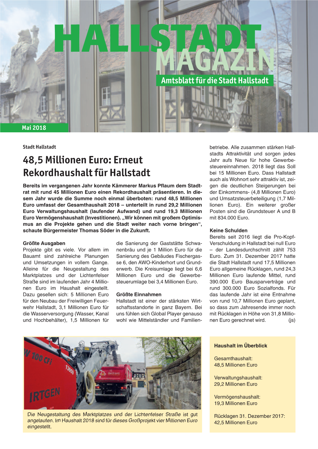 MAGAZIN Ist Das Amtsblatt Für Die Stadt Hallstadt Mit NOTRUF-NUMMERN Dem Ortsteil Dörfleins