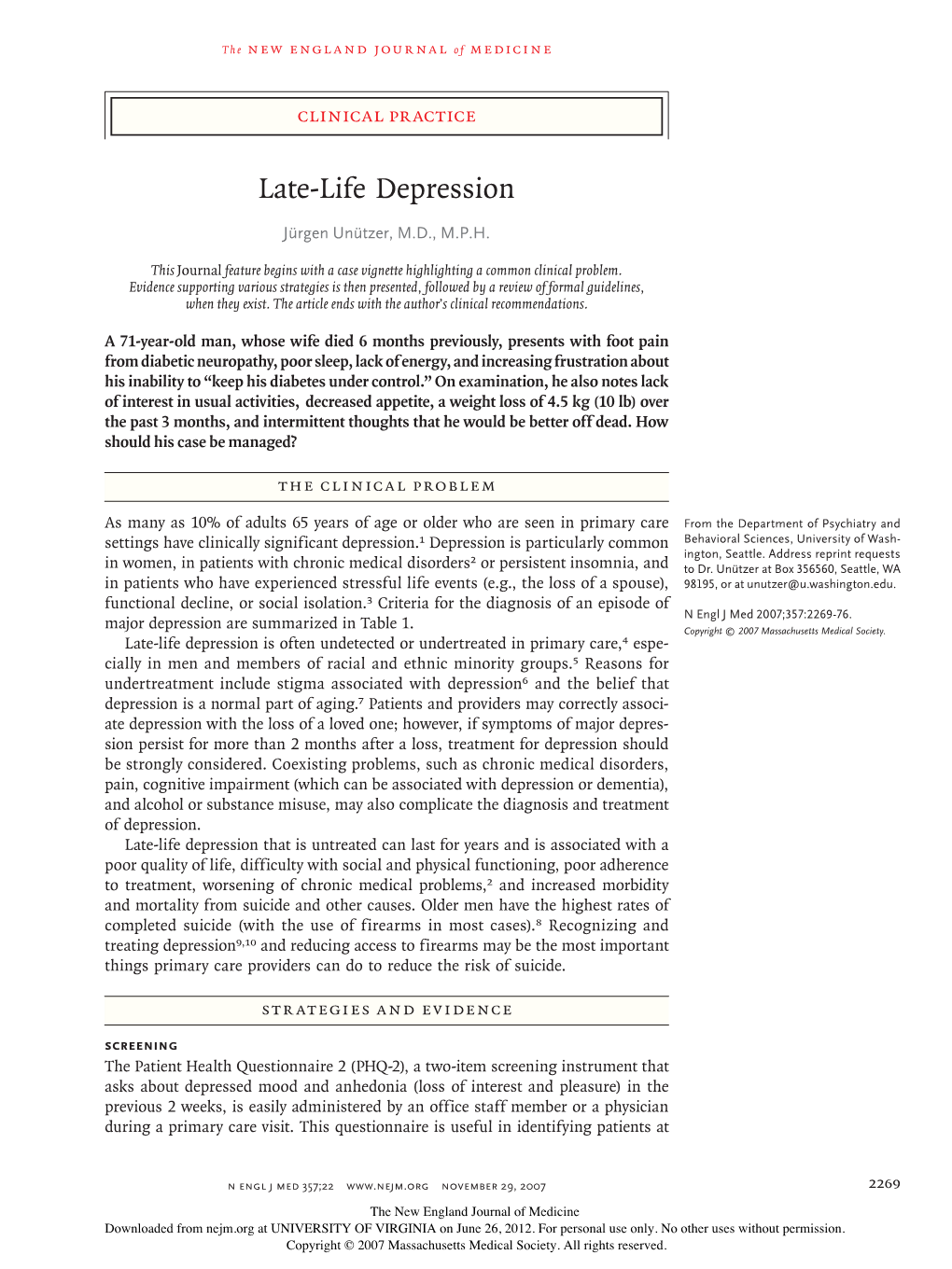 Late-Life Depression