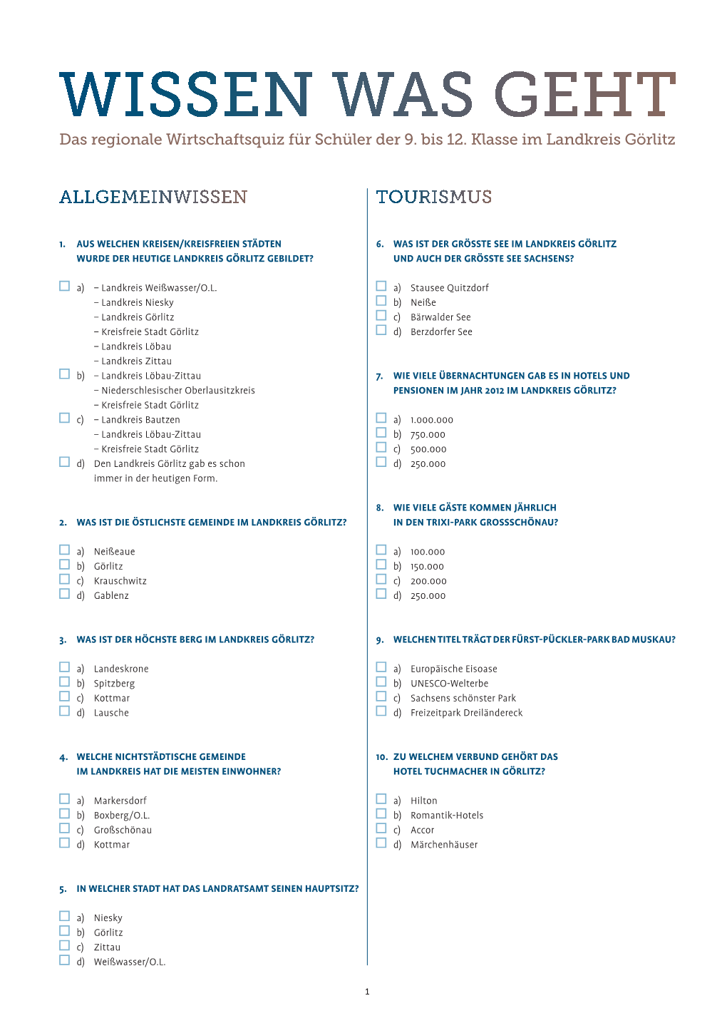 Allgemeinwissen Tourismus