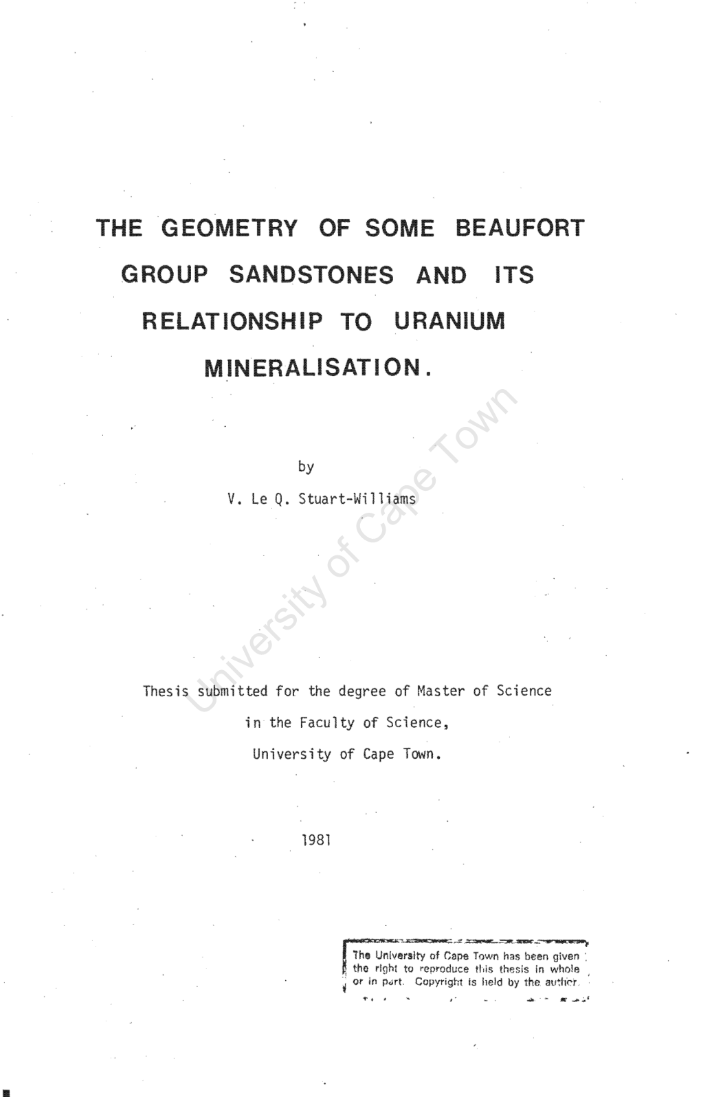 The Geometry of Some Beaufort Group Sandstones and Its Relationship To