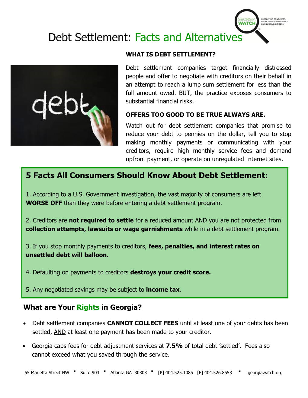 Debt Settlement: Facts and Alternatives
