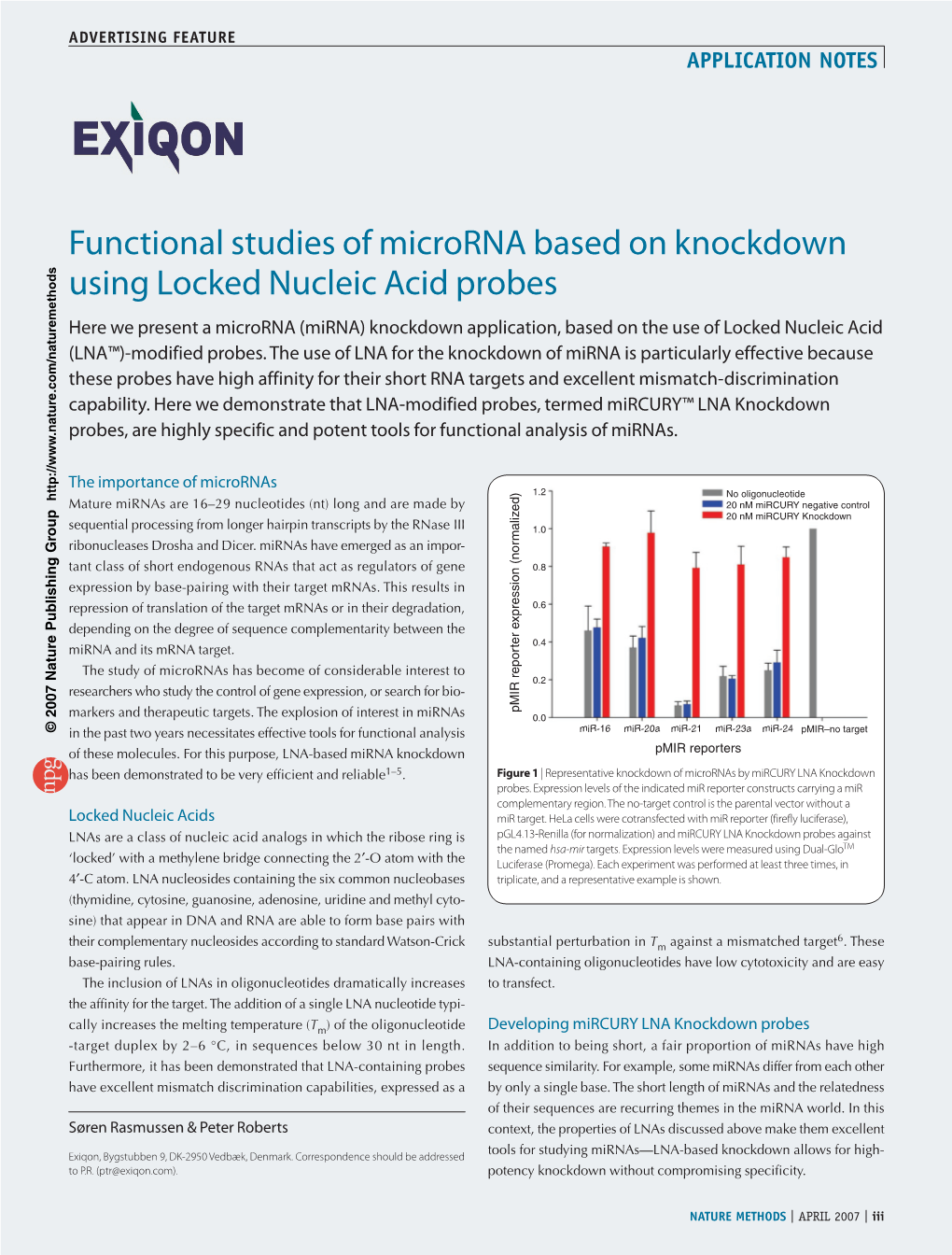 Functional Studies of Microrna Based on Knockdown Using Locked