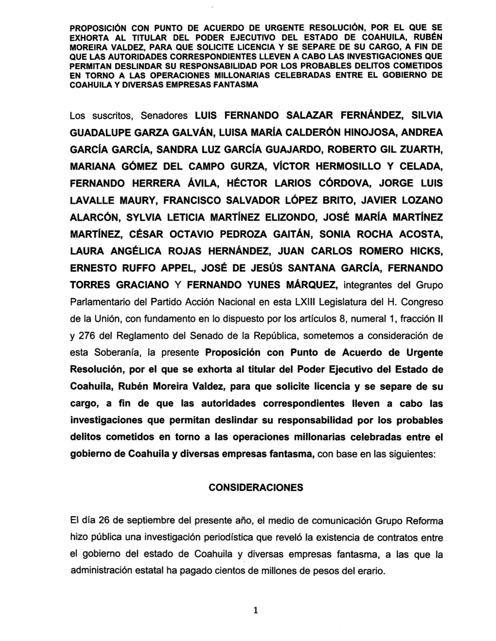 Proposición Con Punto De Acuerdo De Urgente Resolución, Por El Que Se