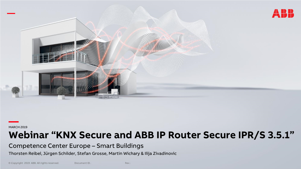 Webinar “KNX Secure and ABB IP Router Secure IPR/S 3.5.1”