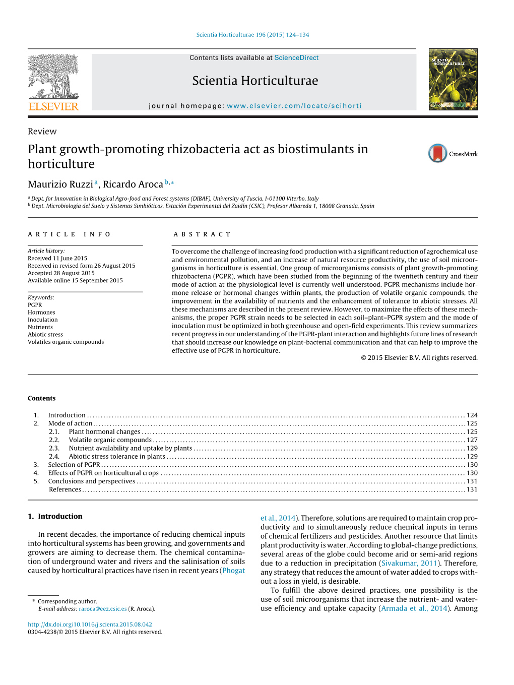 Plant Growth-Promoting Rhizobacteria Act As Biostimulants in Horticulture