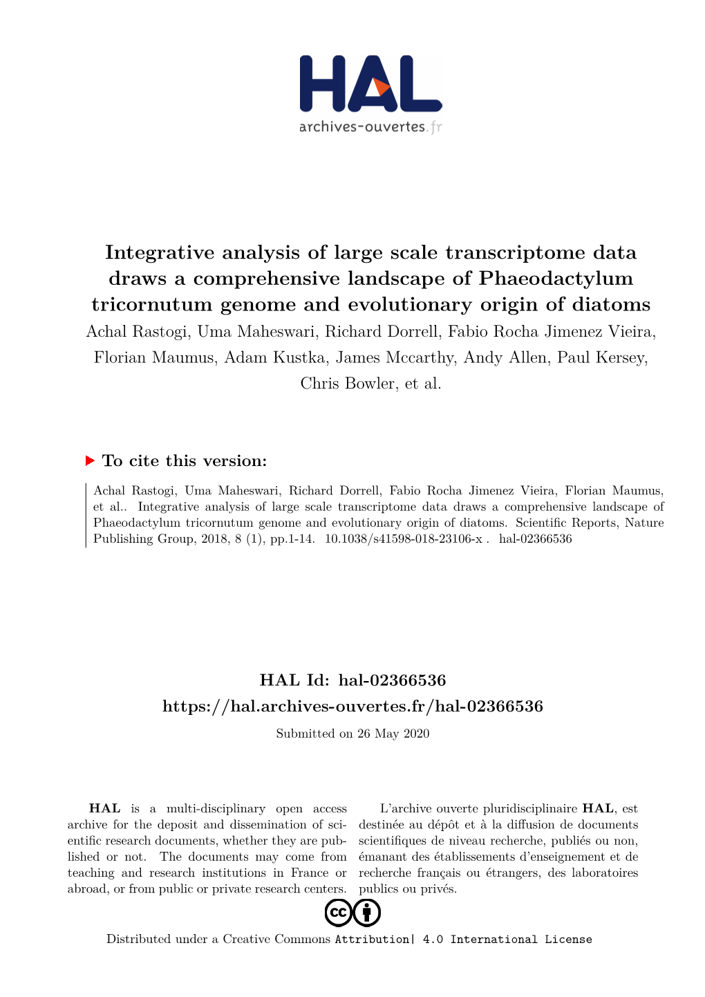 Integrative Analysis of Large Scale Transcriptome Data Draws A