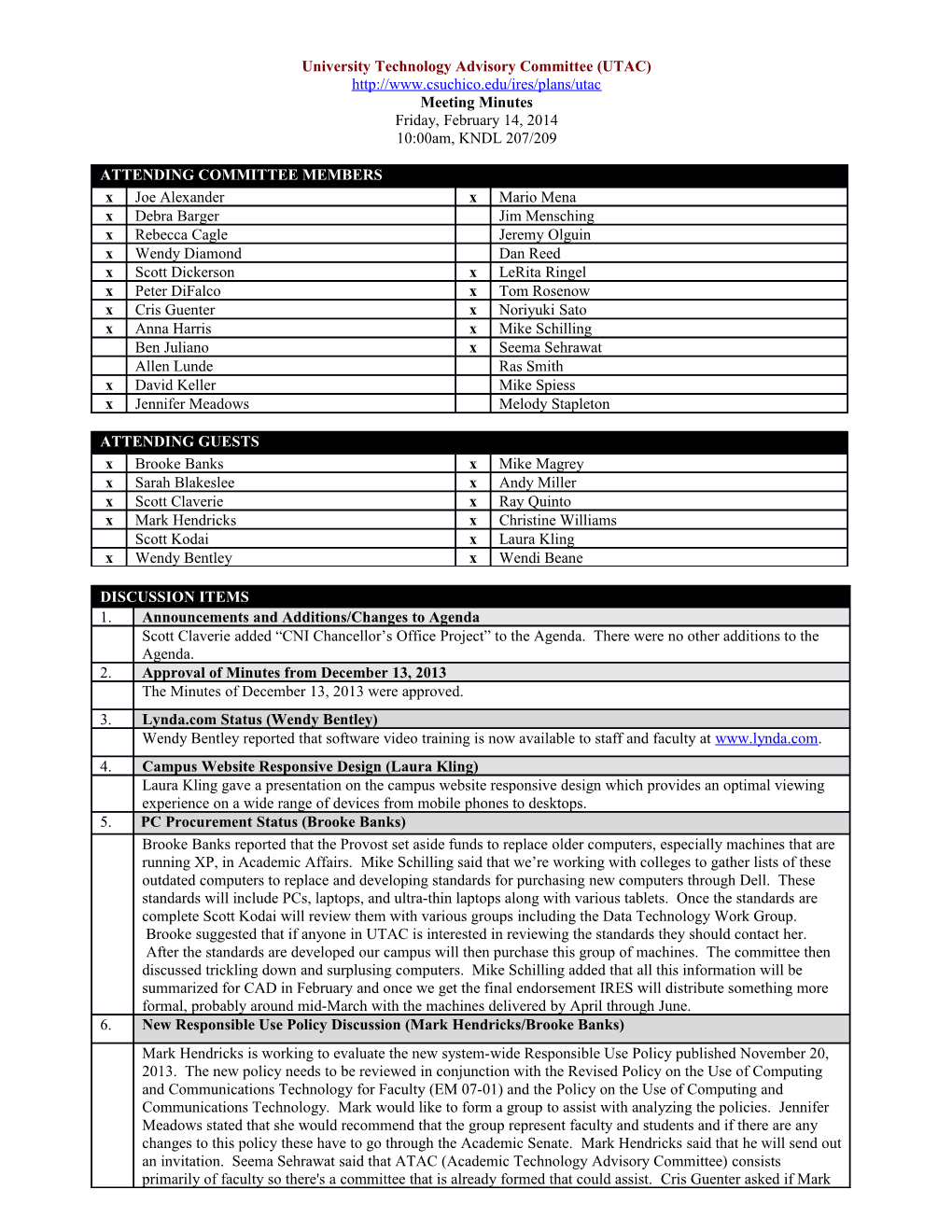 University Technology Advisory Committee (UTAC)