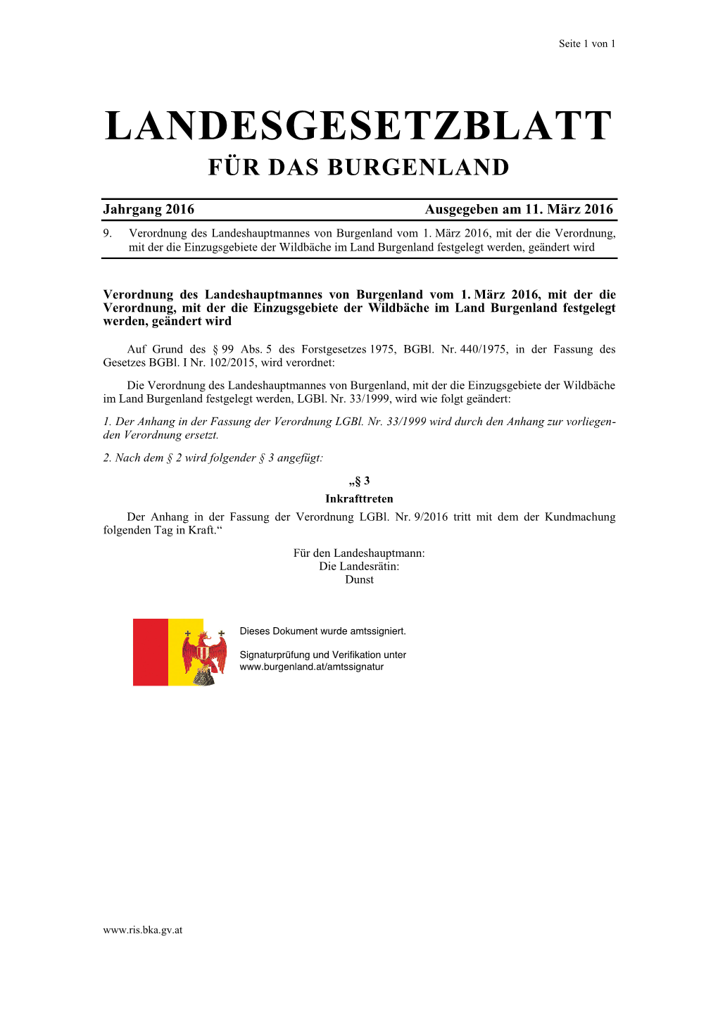 Landesgesetzblatt Für Das Burgenland