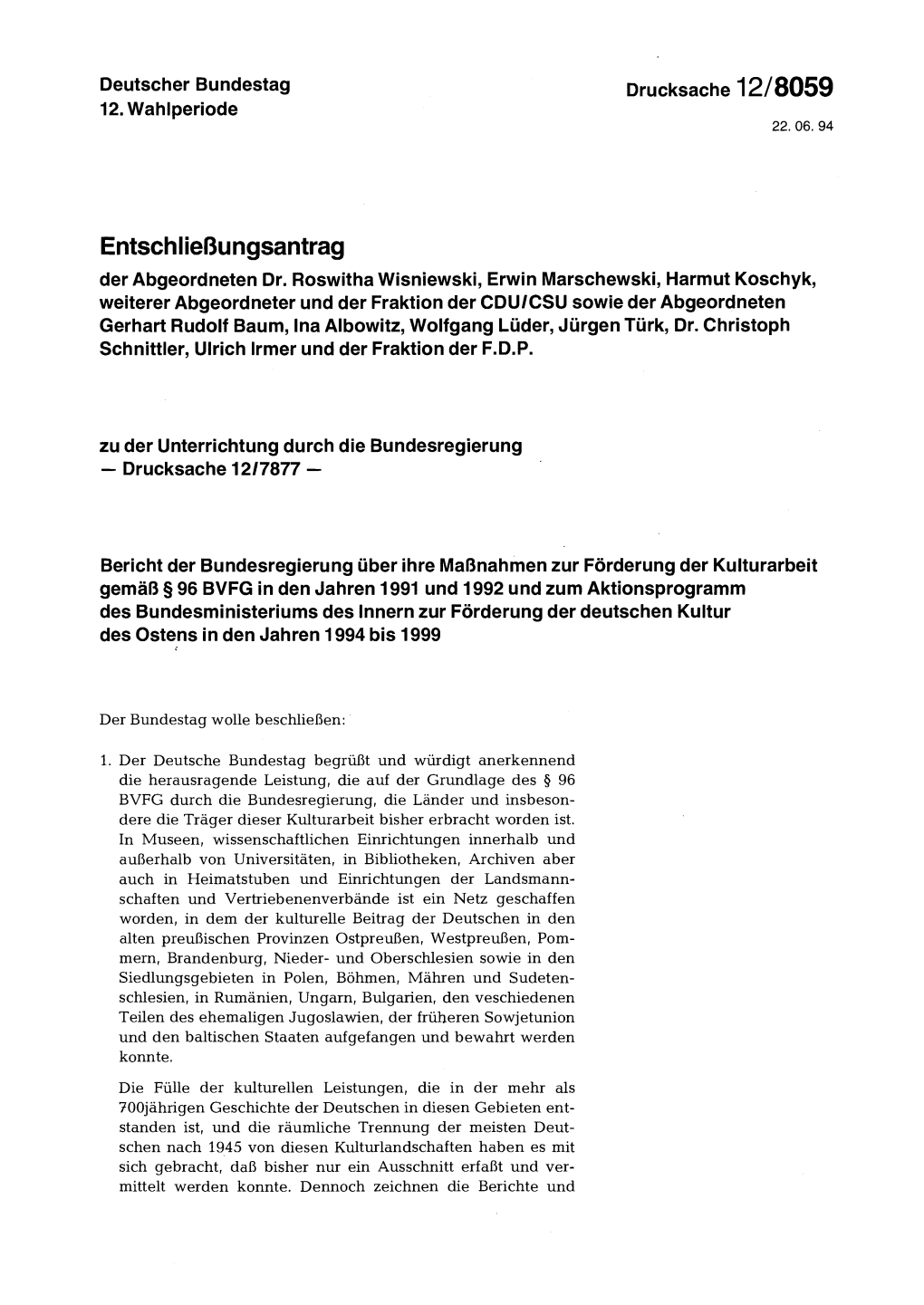 Entschließungsantrag Der Abgeordneten Dr