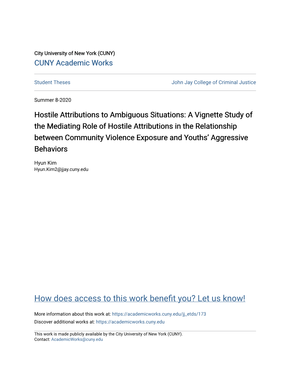 A Vignette Study of the Mediating Role of Hostile Attributions in the Relationship Between Community Violence Exposure and Youths’ Aggressive Behaviors