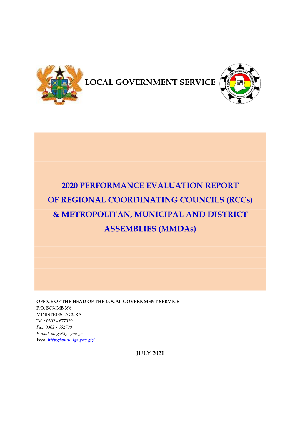 Local Government Service 2020 Performance