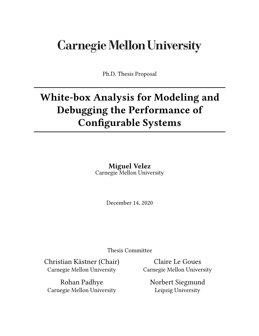 White-Box Analysis for Modeling and Debugging the Performance of ConGurable Systems