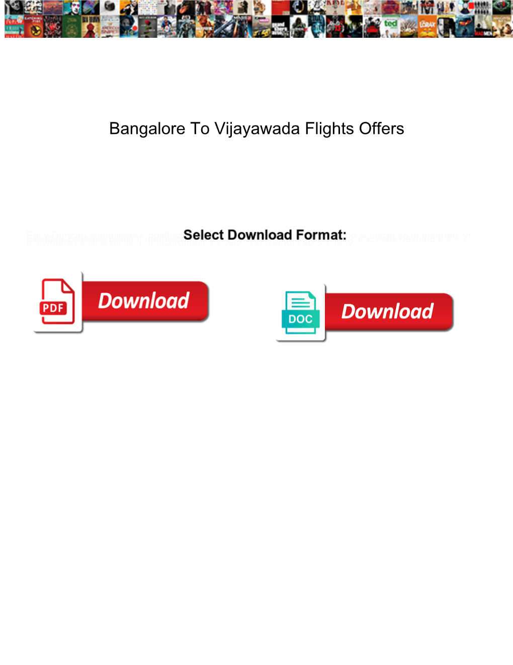 Bangalore to Vijayawada Flights Offers