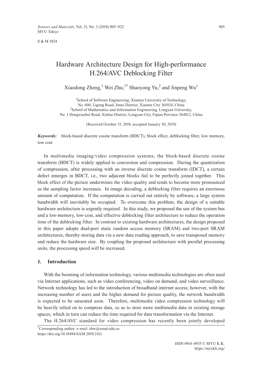 Hardware Architecture Design for High-Performance H.264/AVC Deblocking Filter