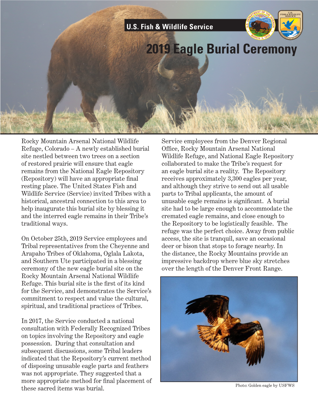 USFWS's 2019 Eagle Burial Ceremony