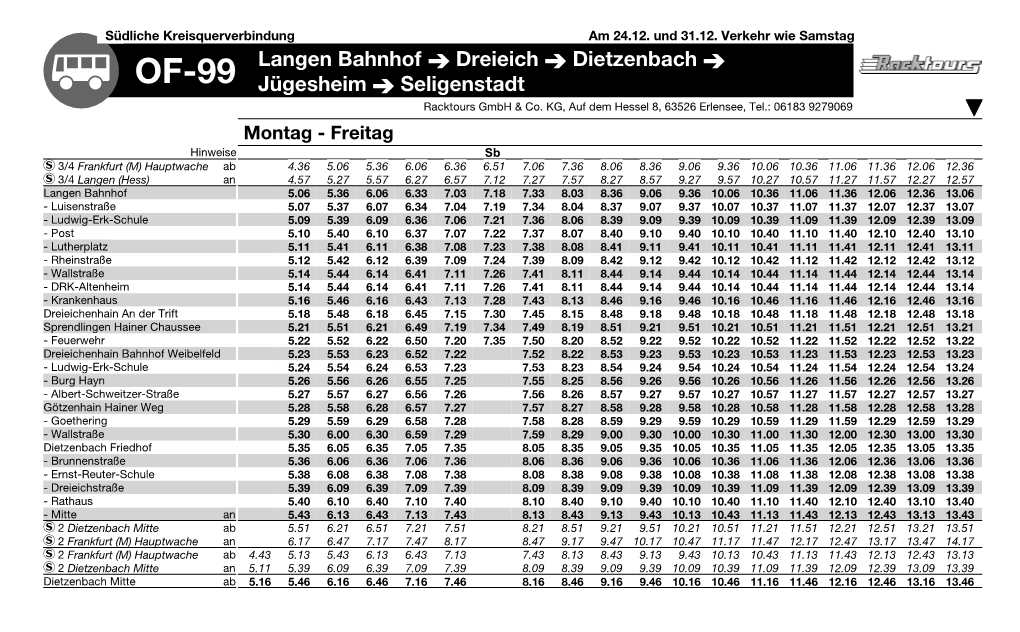 Langen Bahnhof Dreieich Dietzenbach Jügesheim Seligenstadt