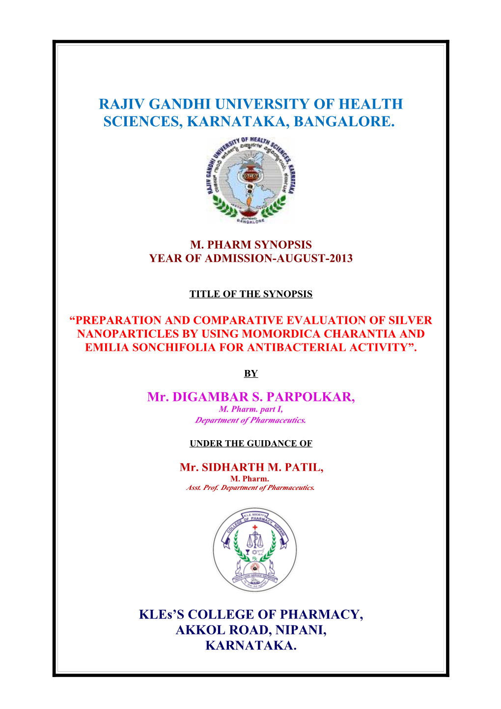 Rajiv Gandhi University of Health Sciences, Karnataka s56