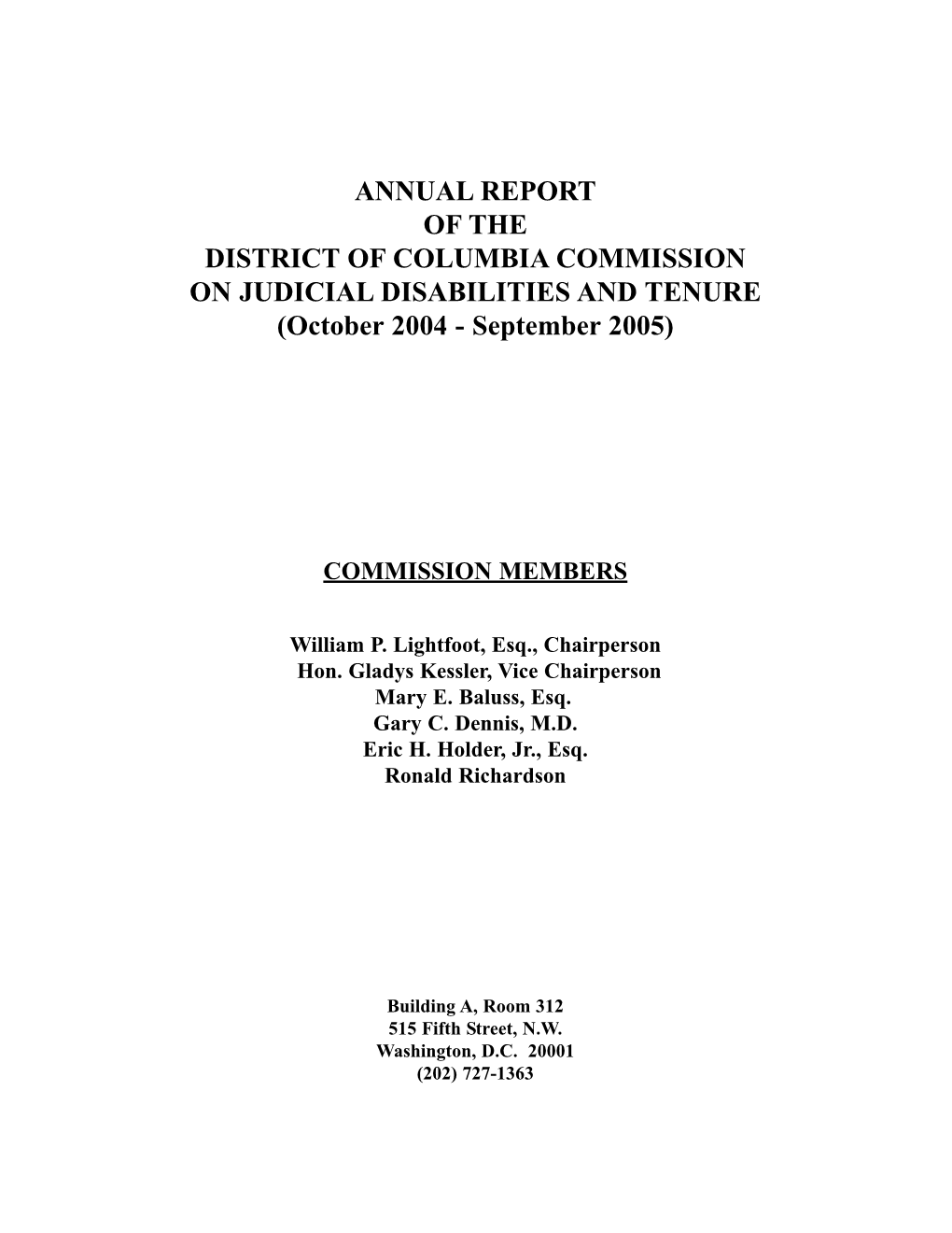 CJDT 2005 Annual Report