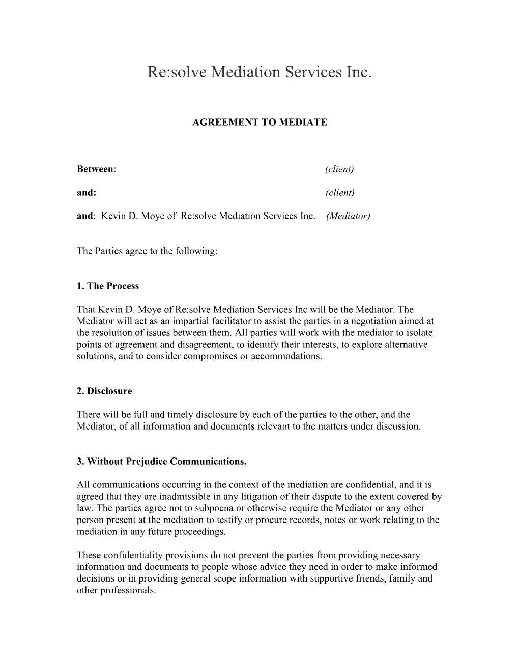 Agreement to Mediate s1