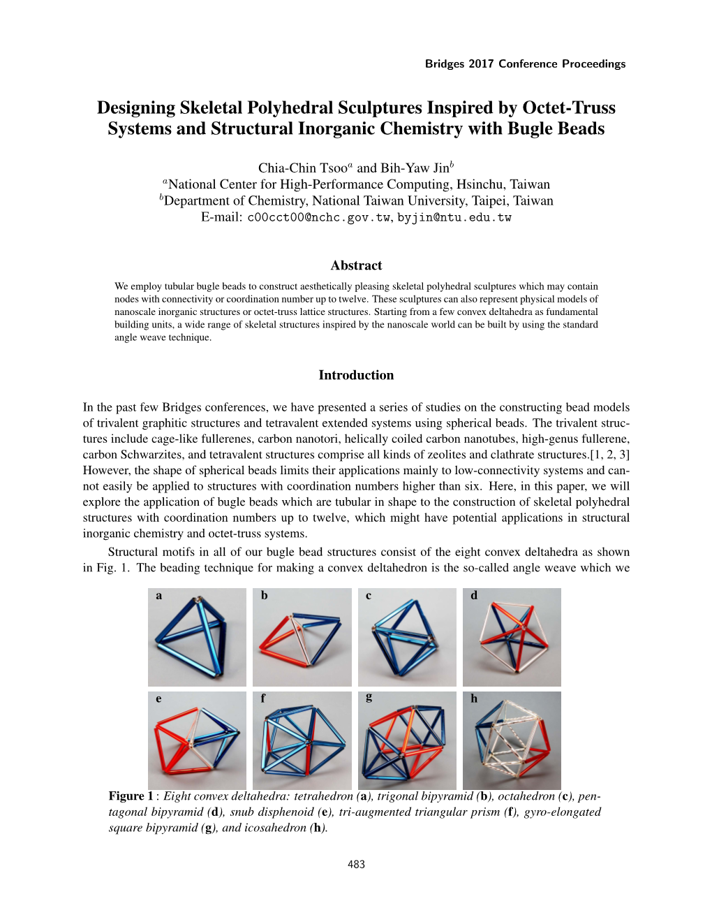 Designing Skeletal Polyhedral Sculptures Inspired by Octet-Truss Systems and Structural Inorganic Chemistry with Bugle Beads