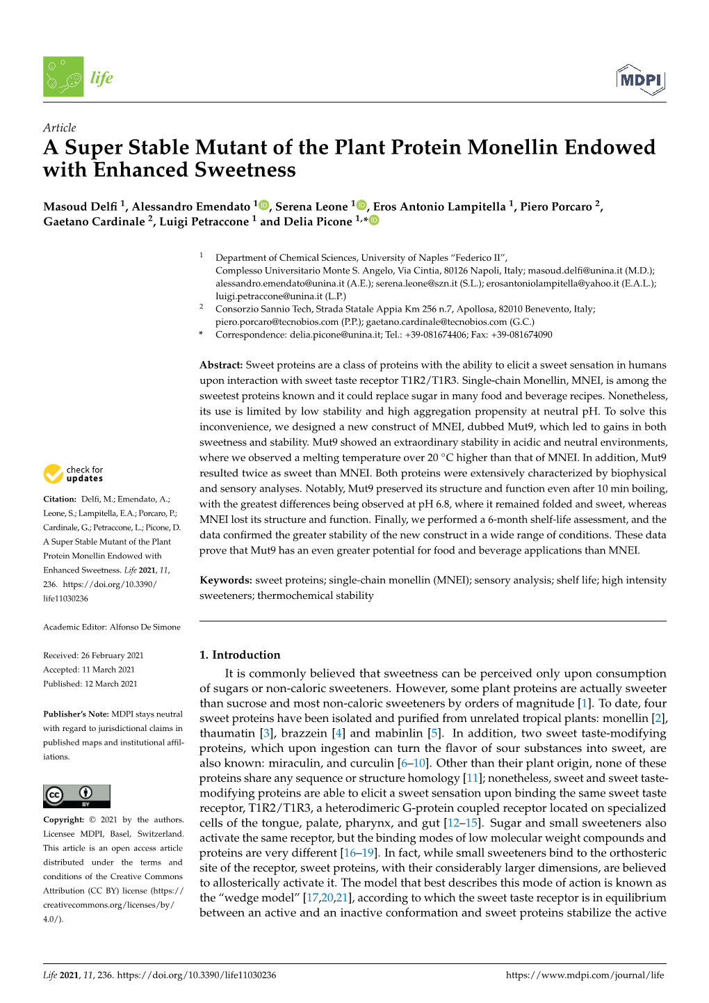 A Super Stable Mutant of the Plant Protein Monellin Endowed with Enhanced Sweetness