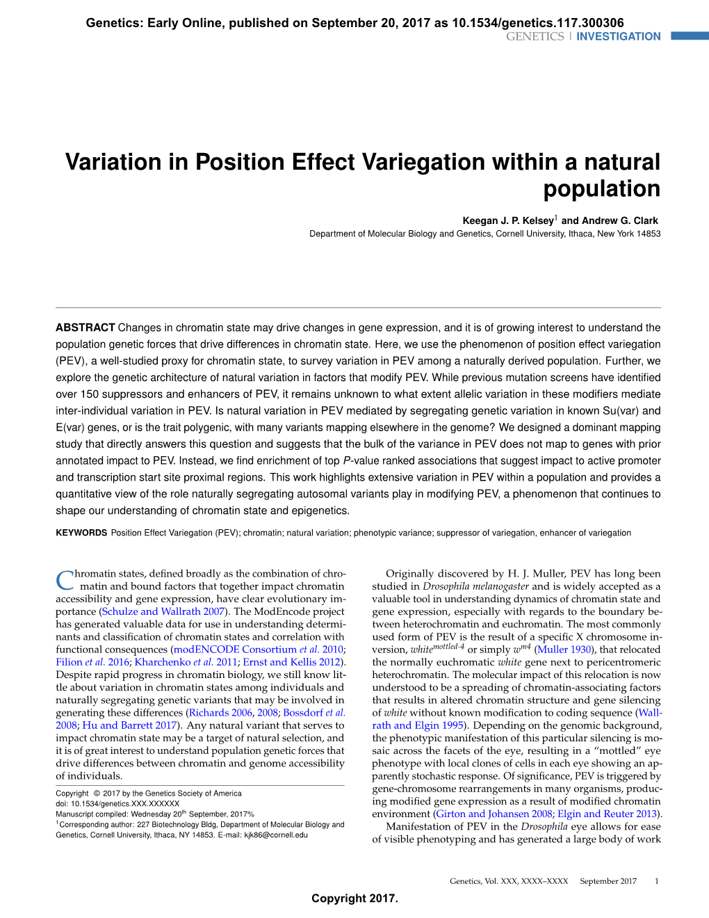 Variation in Position Effect Variegation Within a Natural Population