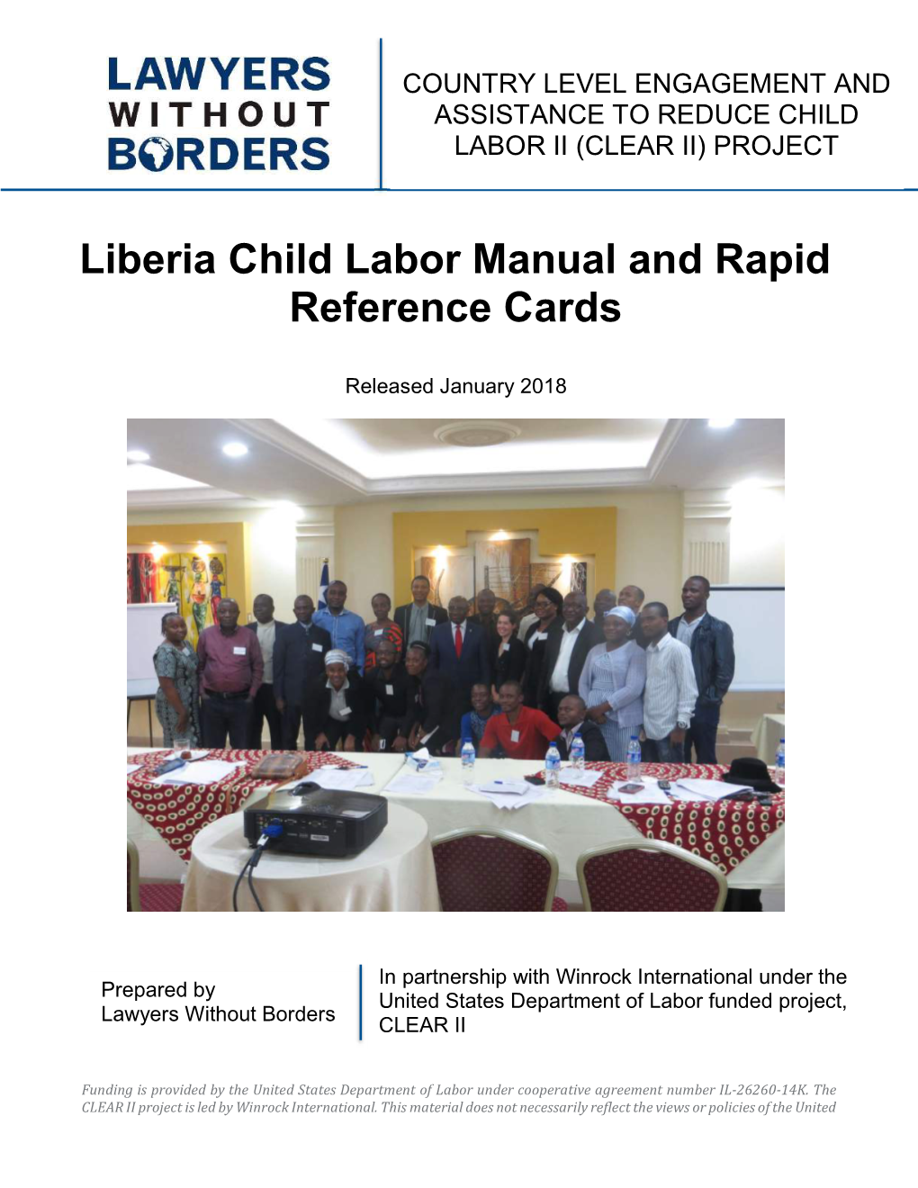 Liberia Child Labor Manual and Rapid Reference Cards