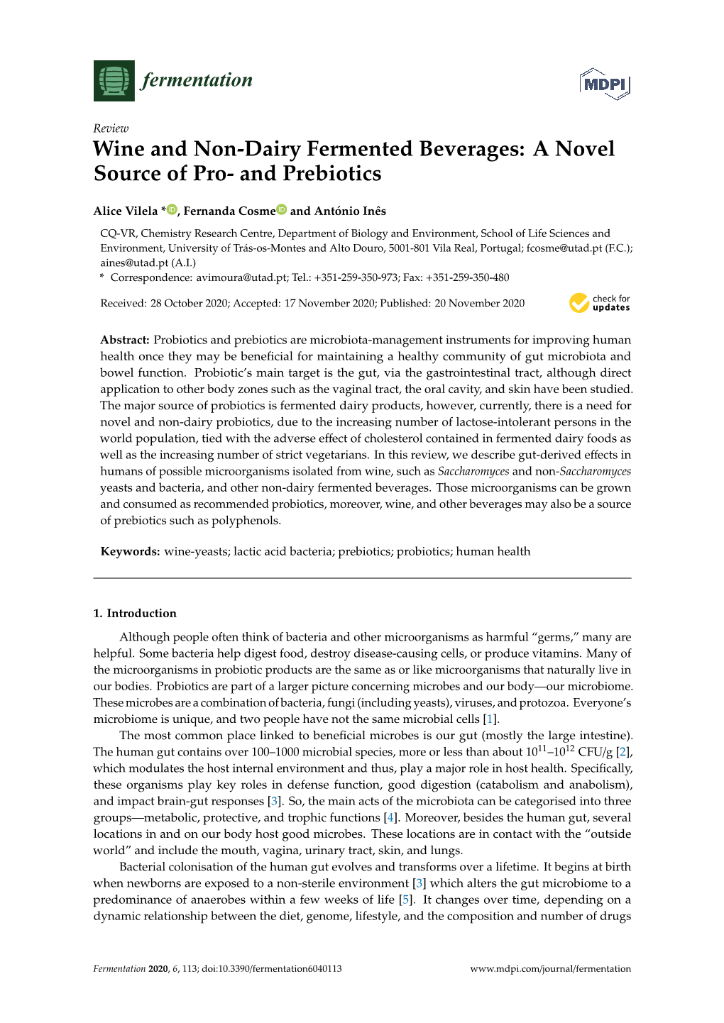 Wine and Non-Dairy Fermented Beverages: a Novel Source of Pro- and Prebiotics